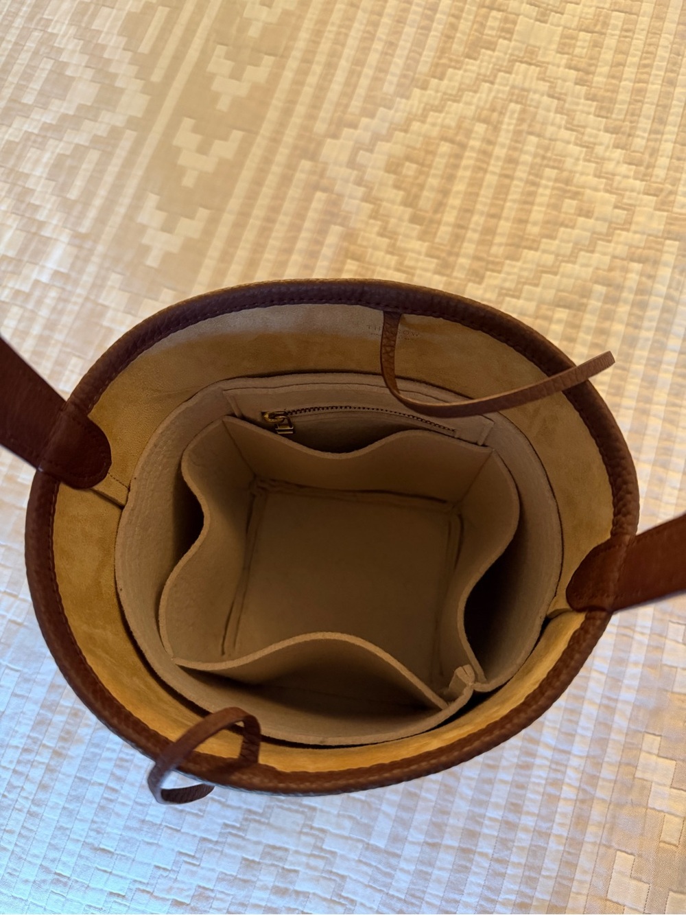 ZTUJO Felt Bag Organizer and Shaper for The Row Small Park Tote Beige